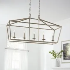 Home Decorators Collection Weyburn 5-Light Antique Silver Caged Island Chandelier-LSA 5-76201 - انبار خانه