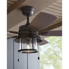 مجموعه تزئینات خانگی Shanahan 52 in. پنکه سقفی برنز داخلی و خارجی LED با کیت روشنایی-59201 - انبار خانه