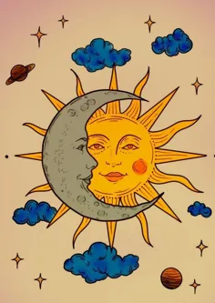 دیدار ماه و خورشید در آسمان