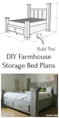طرح های قاب تختخواب ذخیره سازی DIY