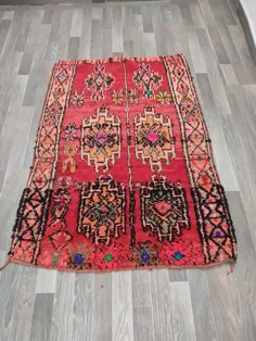 فرش 4x5 قرمز مراکشی فرش پشمی فرش فرش منطقه مراکش |  اتسی