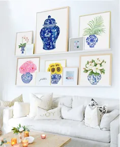 گلدان آبی و سفید چینی DIGITAL FILE چاپ چینی |  اتسی
