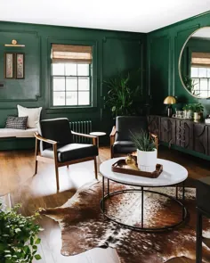 Boho Luxe، Vintage & Eclectic در اینستاگرام: “آیا این دیوارهای سبز تیره زیبا نیستند؟  این بسیار غنی و انحطاری به نظر می رسد.  خیلی دوست دارم بقیه اتاق را ببینم.  ⠀ تصویر... "