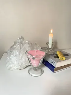 شمع شیشه ای شیشه ای دست مخلوط موم نارگیل سویا ریخته شده |  اتسی