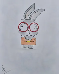 نقاشی خرگوش گوگولی با چمدان