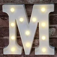 چراغ های حروف LED Pooqla LED Marquee علامت گذاری می شوند ، حروف الفبا را برای مهمانی تولد عروسی تزیین نوار خانه کریسمس روشن می کنند
