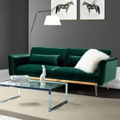 JAYDEN CREATION Cartier 3-Seat Green Velvet Sofa-SFDC0025-GREEN - انبار خانه