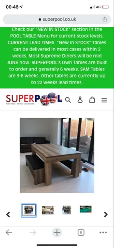 میز سرگرمی Duo Milano Wood Finish Dining - Superpool UK
