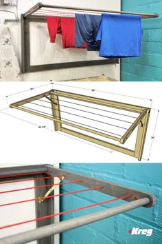طرح رایگان پروژه: نحوه ساخت قفسه خشک کن لباسشویی DIY Fold-Down
