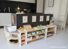 Unsere DIY Montessori Kinderküche - Teil 1: Regale، Arbeitsbereich und Spültisch ⋆ OURMONTESSORIWAY