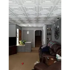 A La Maison Ceresings Chesnut Grove 1.6 ft. x 1.6 ft. Glue Up Foam سقف کاشی در سفید سفید (21.6 مربع فوت. / مورد )-R31pw-8 - انبار خانه