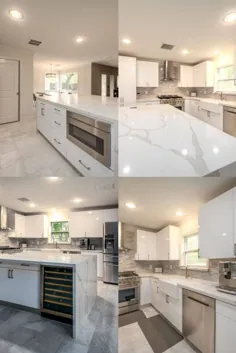 کابینت های سفید براق |  آشپزخانه معاصر |  آشپزخانه مدرن |  کابینت های Wholewood