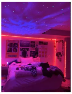 چراغ های LED اتاق خواب دختر نوجوان