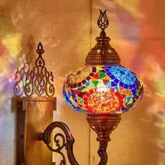 10 رنگ چراغ دیوارکوب موزاییکی ترکی مراکشی |  اتسی
