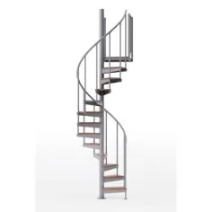 Mylen STAIRS Condor Grey Interior 42in قطر ، متناسب با ارتفاع 110.5in - 123.5in ، 2 36in Tall Platform Rails Spiral Staircase Staircase-EP42G12G102 - The Home Depot