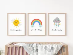You Are My Sunshine Art Set of 3 Prints Neutral Nursery |  اتسی