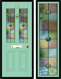 پانل های شیشه ای رنگ آمیزی شده متناسب با درب شما |  اتسی