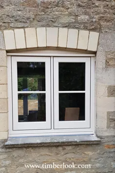 پنجره های چوبی دانه ای uPVC فلاش در فویل سفید