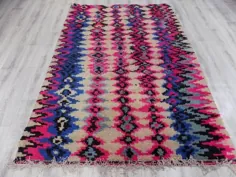 فرش آزیلال ، فرش مراکش ، فرش مراکش مراکشی ، فرش بربر ، فرش فرش مراکش ، فرش مراکش صورتی ، فرش 7x5 فرش