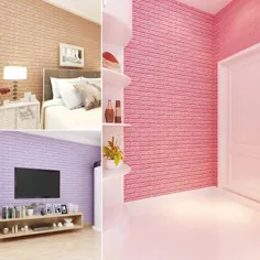 بسته 10 |  58 Sq.Ft Blush Pink Peel and Stick 3D Foam Brick Wall Tile