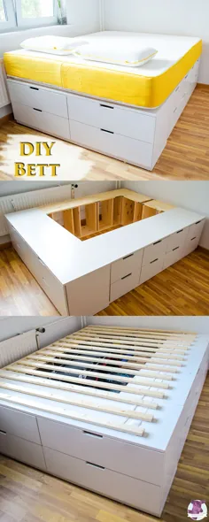 IKEA HACk DIY - تختخواب خود را از طریق کشوها / تبلیغات Ikea بسازید