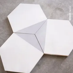 کاشی های سیمانی شش ضلعی سفید و خاکستری |  کارخانه موزاییک