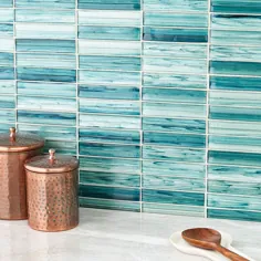 Ivy Hill Tile Tara Turquoise 11.61 in. x 11.73 in. Stacked Glass Mosaic Tile (0.95 Sq. Ft. / ​​Sheet) -EXT3RD105438 - The Home Depot