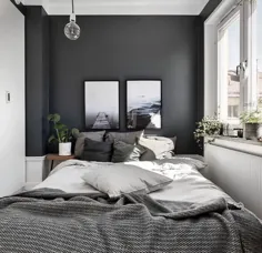 ایده های کوچک اتاق خواب خاکستری Pinterest