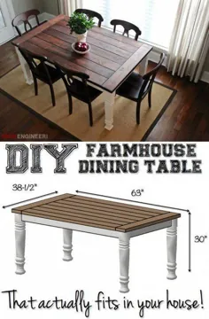 میز خانه مزرعه DIY |  برنامه های رایگان |  مهندس متقلب