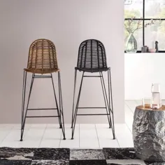 چهارپایه نوار چوب خیزران |  سبک اسکاندیناوی پرنعمت |  سیاه و طبیعی