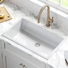 سینک ظرفشویی آشپزخانه تک کاسه ای KRAUS Turino Dual Drop-In Undermount (29 29/7 "" x 18 1/8 "(KFD1-30)) ، سفید