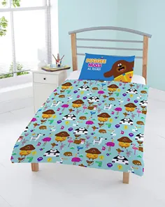 Coco Moon Hey Duggee Animal Reversible Junior Toddler Junior or Cot bed Size bed Cover and Beastow Set for Kids Ideal Prime Prime