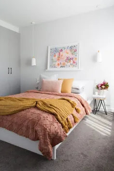 مدل یک اتاق خواب به دو روش: یک ظاهر طراحی اتاق خواب ساحلی و رمانتیک