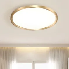 چراغ سقفی LED فلزی چراغ سقفی فلزی دیسک طلائی با نور گرم ، چراغ های سقفی 19.5 "