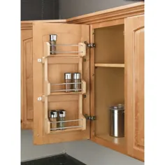 Rev-A-Shelf 4SR-15 15 اینچ کابینت آشپزخانه قفسه ادویه ای چوبی 3 قفسه ذخیره سازی با سخت افزار نصب شده ، افرا طبیعی