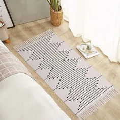 فرش آشپزخانه قبیله ای ، فرش Boho برای اتاق خواب کوچک ، فرش Boho پنبه ای برای اتاق خواب ، فرش کوچک فرش مراکشی برای حمام راهرو لباسشویی 2'x4.3 "