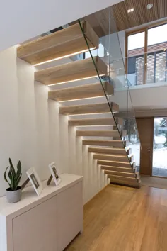 پله های مدرن با نورپردازی led