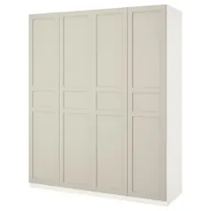 کمد لباس PAX ، سفید ، بژ روشن Flisberget ، 78 3 / 4x23 5 / 8x93 1/8 "- IKEA