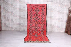 فرش قرمز مراکشی 3.6 FT X 9.1 FT