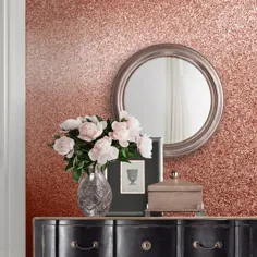 کاغذ دیواری مینا Oriah Textured Sparkle Bling Rose Glitter Glitter - 401012