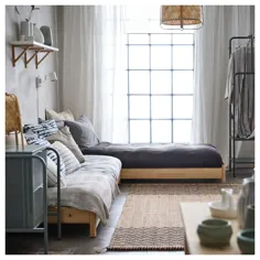 تختخواب قابل انباشت UTÅKER با 2 تشک ، کاج ، مینه سوند ، توئین - IKEA