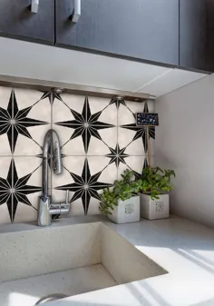 Splashback آشپزخانه و حمام - کاغذ دیواری وینیل متحرک - Astra Black - Peel & Stick