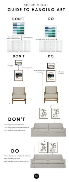 چگونه هنر را به درستی آویزان کنیم - 3 نکته ساده - Studio McGee