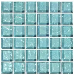 کاشی استخر شیشه ای Iridescent Clear Aqua 1 x 1