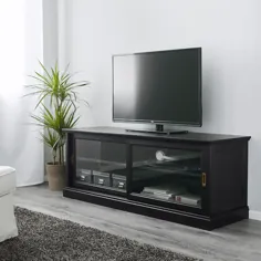 واحد تلویزیون MALSJÖ با درهای کشویی ، رنگ آمیزی سیاه ، 63x187 / 8x231 / 4 "(160x48x59 سانتی متر) - IKEA
