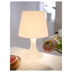 چراغ رومیزی LAMPAN با لامپ LED ، سفید - IKEA