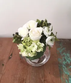 جدید گل جعلی ابریشم تزیین w مصنوعی گل رز هیدرانگیا توت سبز سفید
