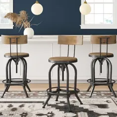 چهارپایه چوبی جامد قابل تنظیم با ارتفاع چرخان