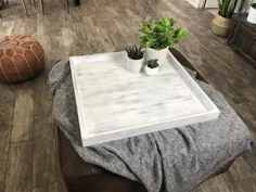 سینی عثمانی SOLID ASH Hardwood - سینی های چوبی دست ساز بزرگ - سینی میز میز قهوه مربعی