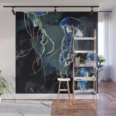نقاشی دیواری Metallic Ocean Iii Wall توسط Spacefrogdesigns - 8 'X 8'